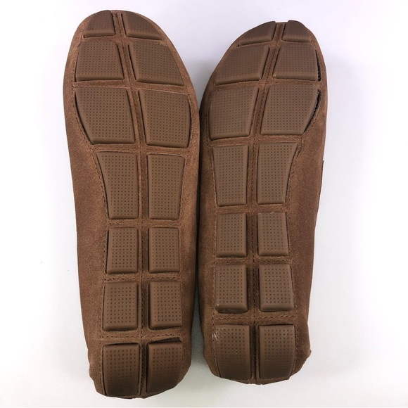 The Men's Store at Bloomingdale's Shearling Slippers Tan/Natural Suede Loafers - Picture 8 of 9